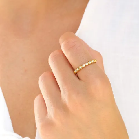 waterproof zirkoon ring in verguld staal - OCEANA