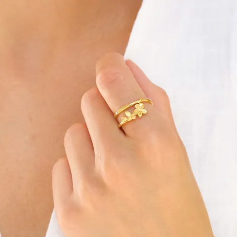 waterproof zirkoon ring in verguld staal - OCEANA