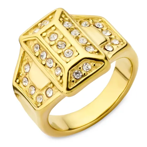 waterproof zirkoon ring in verguld staal