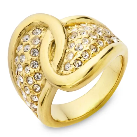 waterproof zirkoon ring in verguld staal - OCEANA