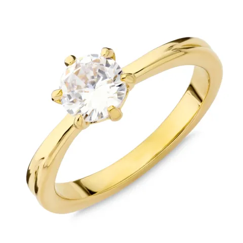 waterproof solitaire ring in verguld staal - OCEANA
