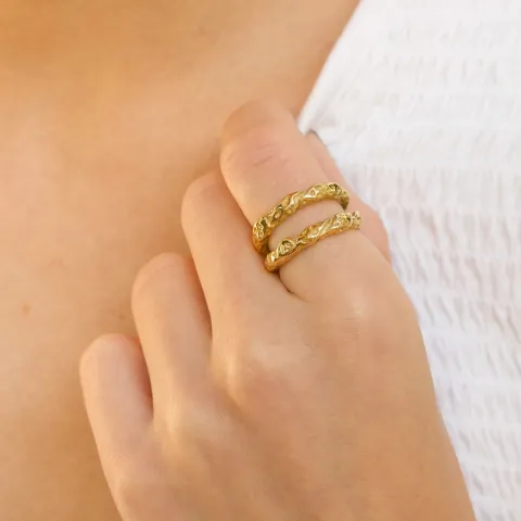 waterproof ring in verguld staal - OCEANA