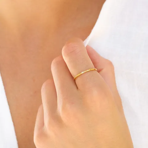 waterproof zirkoon ring in verguld staal - OCEANA
