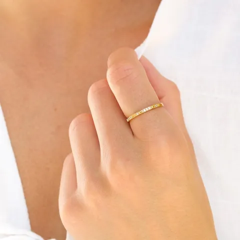 waterproof zirkoon ring in verguld staal - OCEANA