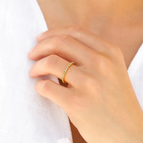 waterproof zirkoon ring in verguld staal - OCEANA
