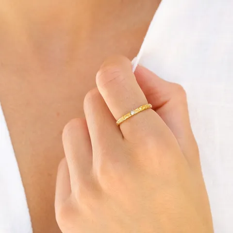 waterproof zirkoon ring in verguld staal - OCEANA