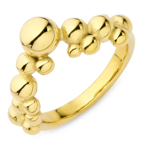 waterproof bolletje ring in verguld staal - OCEANA