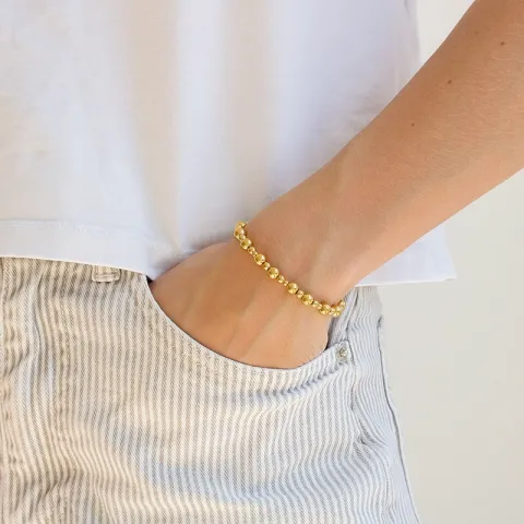 waterproof bolletje armband in verguld staal - OCEANA