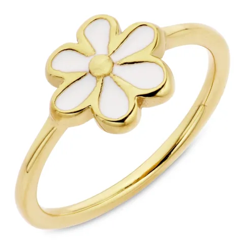 waterproof bloem ring in verguld staal - OCEANA