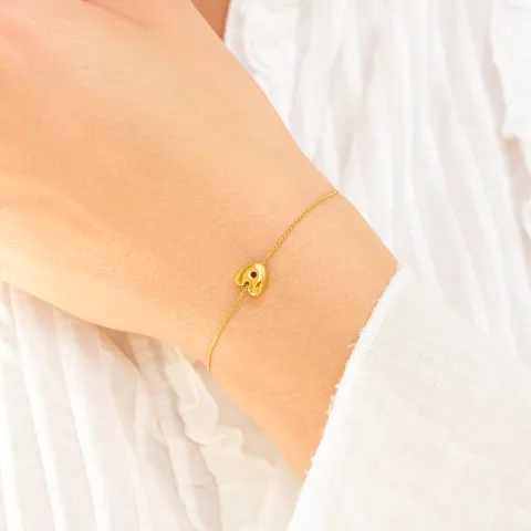 waterproof letter a armband in verguld staal - OCEANA