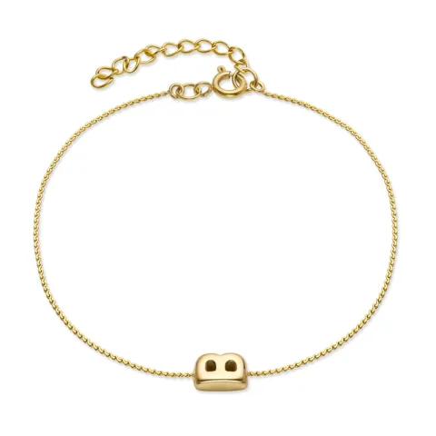 waterproof letter b armband in verguld staal - OCEANA