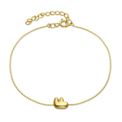 waterproof letter f armband in verguld staal - OCEANA