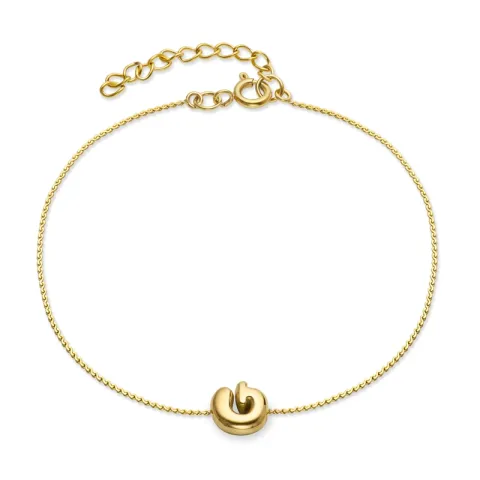 waterproof letter g armband in verguld staal - OCEANA