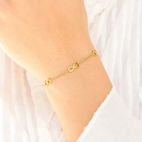 waterproof infinity armband in verguld staal - OCEANA