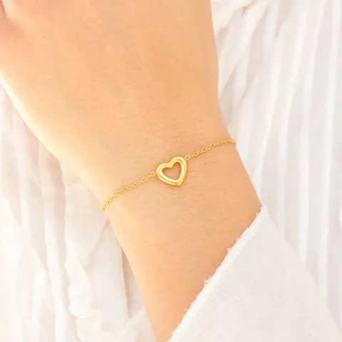 waterproof hart armband in verguld staal - OCEANA