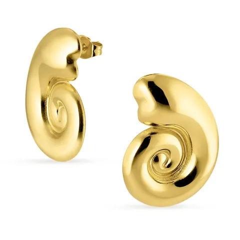 waterproof mossel oorbellen in verguld staal - OCEANA