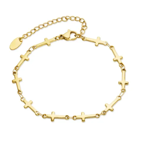 waterproof kruis armband in verguld staal - OCEANA