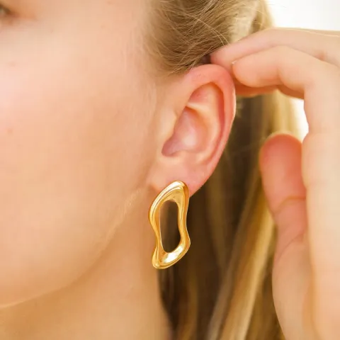 waterproof oorbellen in verguld staal - OCEANA