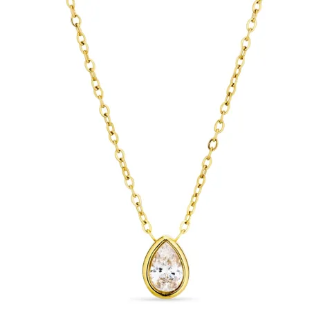 waterproof druppel ketting met hanger in verguld staal - OCEANA