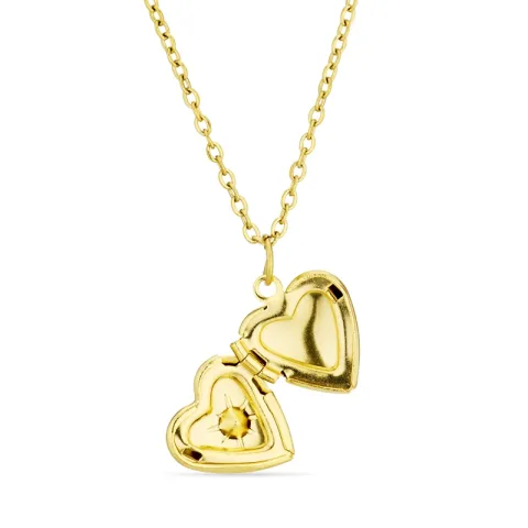waterproof hart ketting met hanger in verguld staal - OCEANA