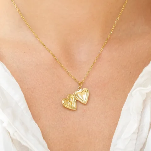 waterproof hart ketting met hanger in verguld staal - OCEANA