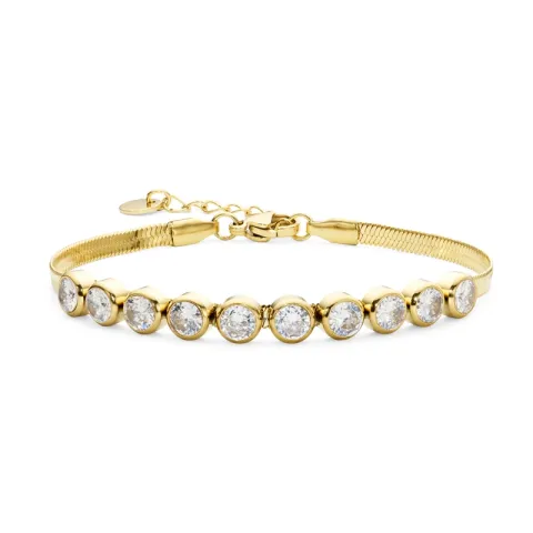 waterproof zirkoon armband in verguld staal - OCEANA