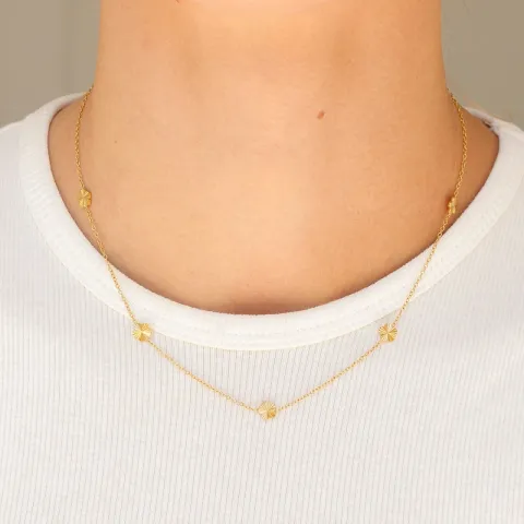 waterproof bloem ketting in verguld staal - OCEANA