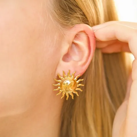 waterproof zon oorbellen in verguld staal - OCEANA
