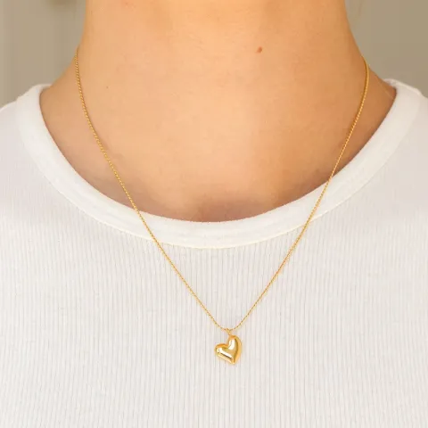 waterproof hart ketting in verguld staal - OCEANA