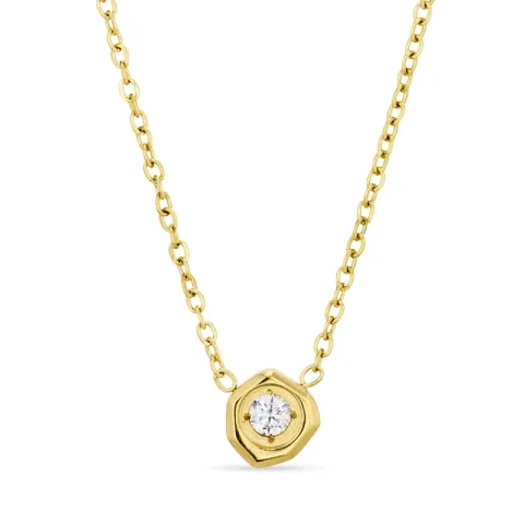 waterproof zirkoon ketting met hanger in verguld staal - OCEANA
