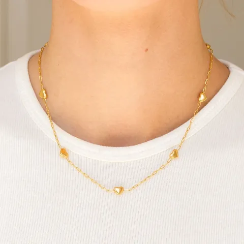 waterproof hart ketting in verguld staal - OCEANA