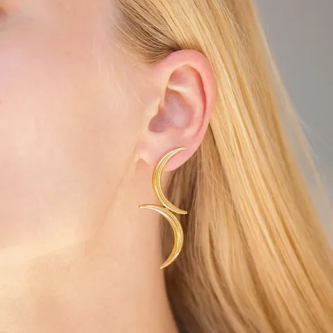 waterproof maan oorbellen in verguld staal - OCEANA