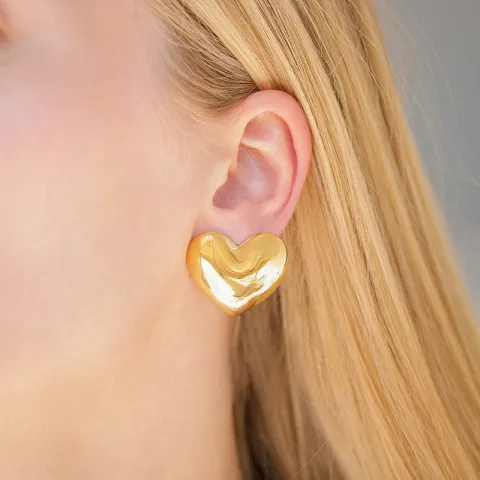 waterproof hart oorbellen in verguld staal - OCEANA