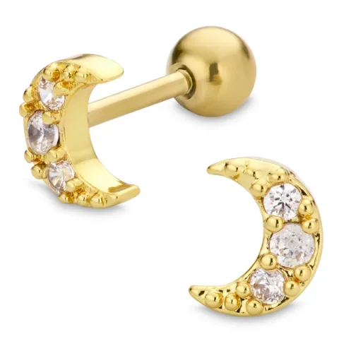 waterproof maan helix piercing in verguld staal - OCEANA