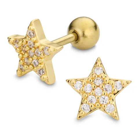 waterproof ster helix piercing in verguld staal - OCEANA