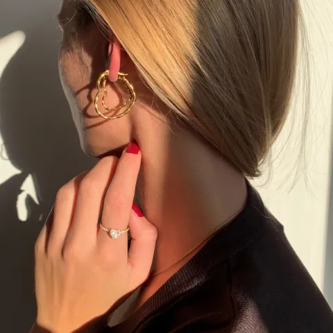 waterproof hart creool in verguld staal - OCEANA