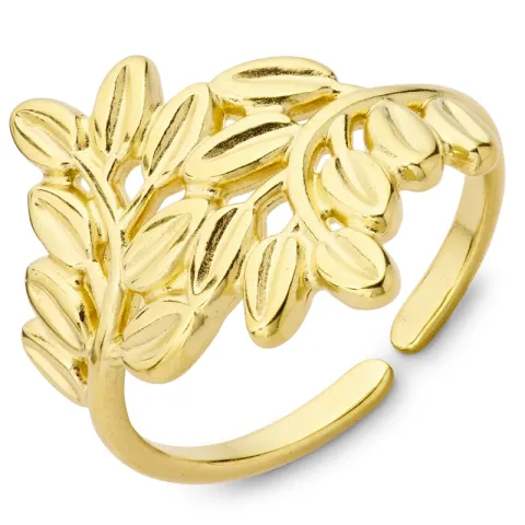 waterproof blad ring in verguld staal - OCEANA