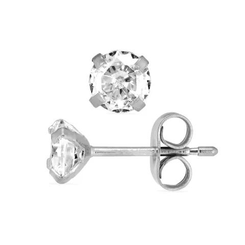 5 mm waterproof solitaire oorbel in staal - OCEANA