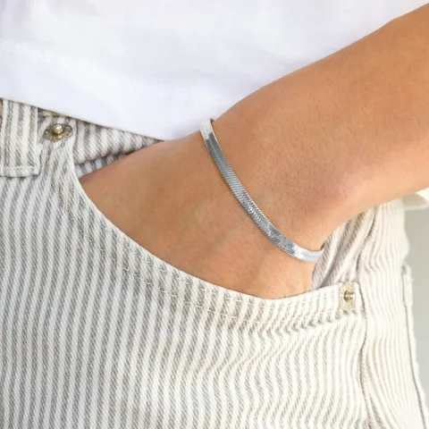 waterproof armband in staal 16 + 5 cm x 4,0 mm  - OCEANA