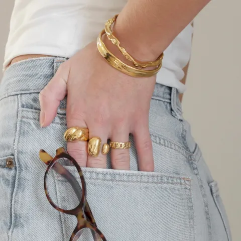 waterproof armband in verguld staal - OCEANA