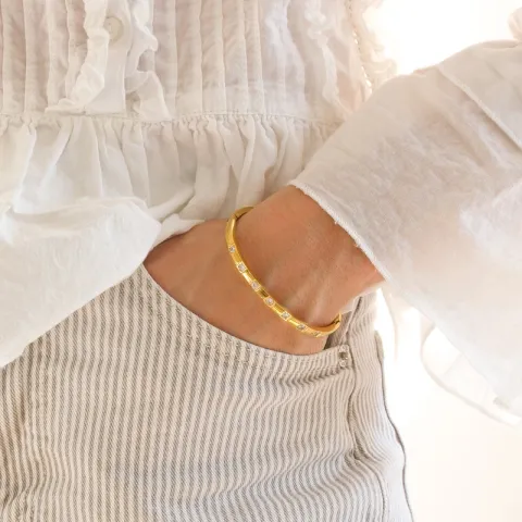 waterproof zirkoon armband in verguld staal - OCEANA