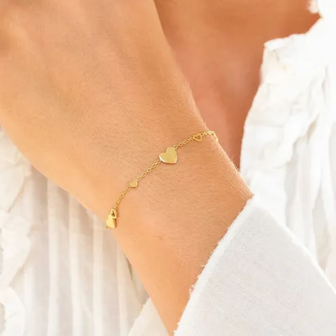 waterproof hart armband in verguld staal - OCEANA