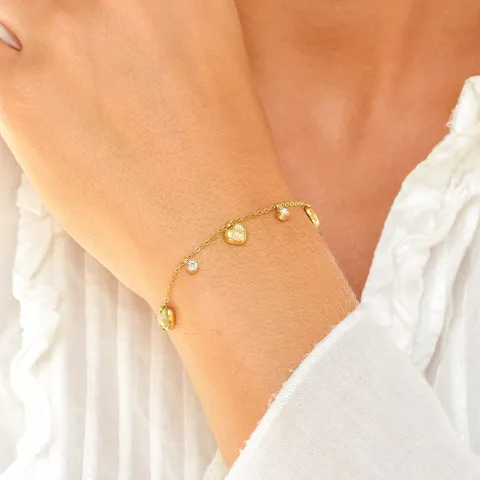 waterproof hart armband in verguld staal 17 + 5 cm x 7,4 mm  - OCEANA