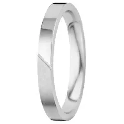 Smal mannen trouwring in 14 karaat witgoud