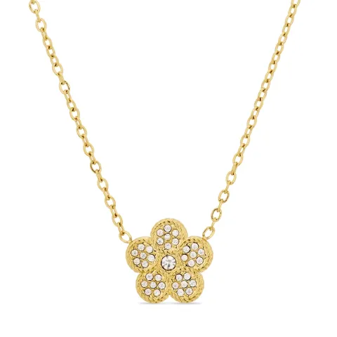 waterproof bloem ketting in verguld staal - OCEANA