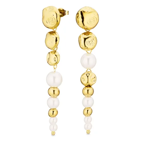 waterproof lange oorbellen in verguld staal - OCEANA