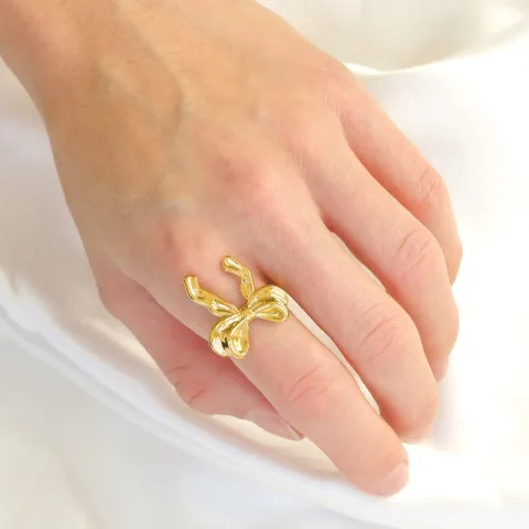 waterproof strikje verstelbaar ring in verguld staal - OCEANA