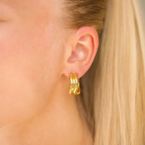 waterproof oorbellen in verguld staal - OCEANA