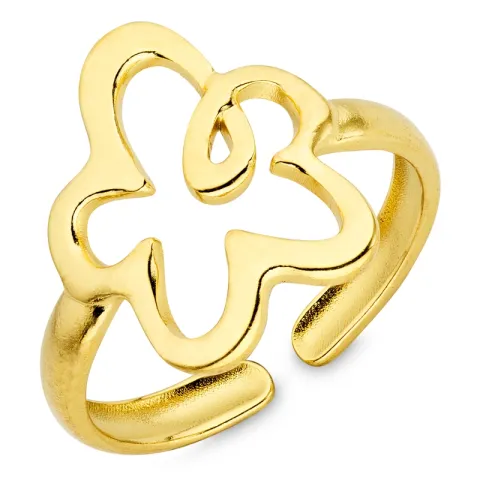 waterproof bloem ring in verguld staal - OCEANA