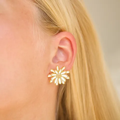 waterproof bloem oorbellen in verguld staal - OCEANA